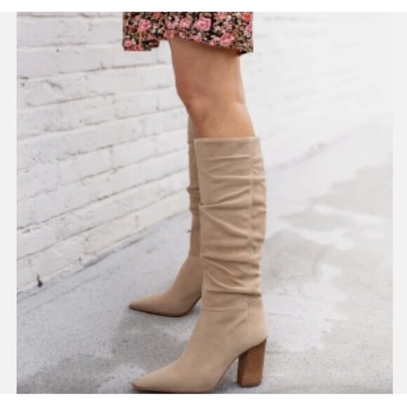Vince‎ Camuto Womens Sz 9 M Derika2 Knee High Boots Tortilla Tan Suede 3.5" Heel - Picture 1 of 15